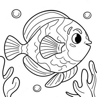 Happy Flounder Swimming Coloring Page 110161-46777