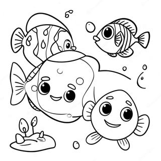 Cute Flounder With Friends Coloring Page 110163 46788