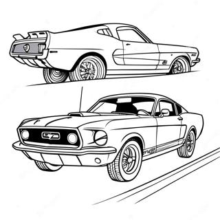 Classic Mustang In A Race Coloring Page 110187-46797