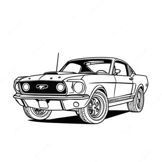 Classic Mustang In A Race Coloring Page 110187-46798