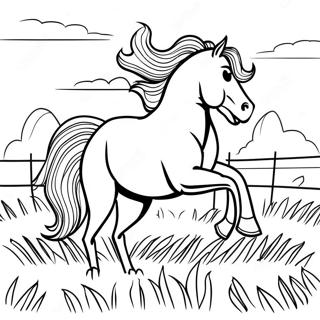 Mustang Galloping In A Field Coloring Page 110189-46806