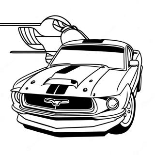 Mustang With Racing Stripes Coloring Page 110190-46809