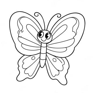 Cute Cartoon Butterfly Coloring Page 1103 1347