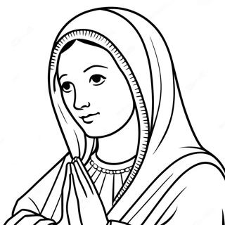 Virgin Mary In Prayer Coloring Page 110422 46984
