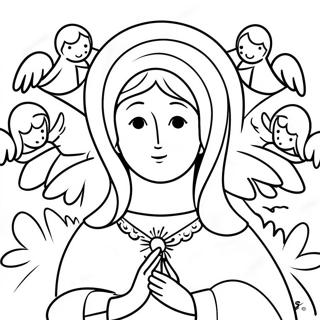 Virgin Mary Surrounded By Angels Coloring Page 110423 46985