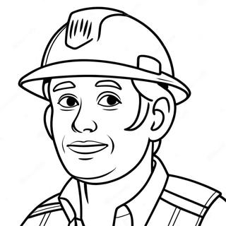 Construction Worker With Safety Helmet Coloring Page 110575-47102