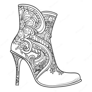 Stylish High Heeled Boots Coloring Page 110677 47183