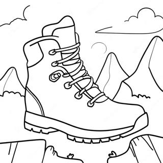 Adventurous Hiking Boots Coloring Page 110679 47189