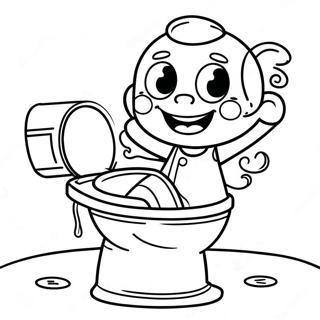 Happy Child Potty Training Coloring Page 110728-47225