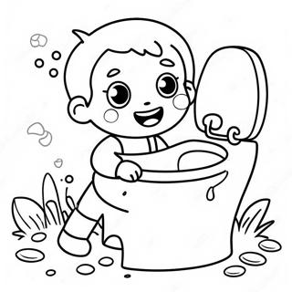 Happy Child Potty Training Coloring Page 110728-47226