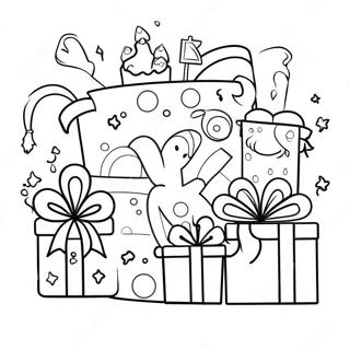 Festive Happy 5th Birthday Presents Coloring Page 110755-47252