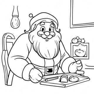 Jolly Santa In His Workshop Coloring Page 110804-47277