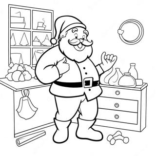 Jolly Santa In His Workshop Coloring Page 110804-47278