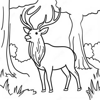 Majestic Elk In The Forest Coloring Page 110856-47317