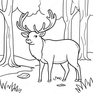 Majestic Elk In The Forest Coloring Page 110856-47318