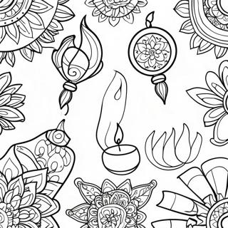 Colorful Diwali Lanterns Coloring Page 110934-47381
