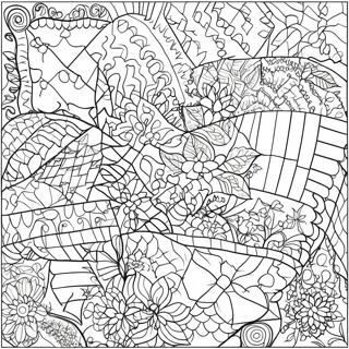 Colorful Patchwork Quilt Coloring Page 110985-47442