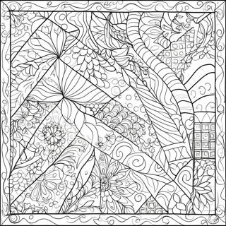 Colorful Patchwork Quilt Coloring Page 110985 47444