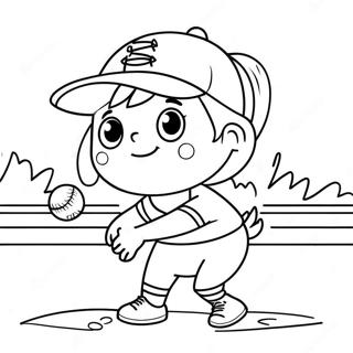 Cute Softball Coloring Pages