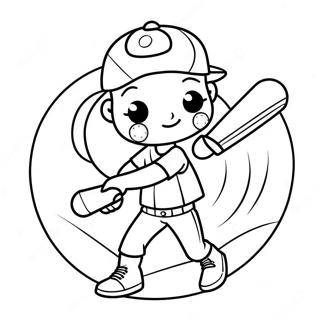 Cute Softball Coloring Page 111061-47500