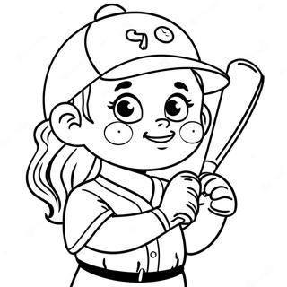 Adorable Softball Player Coloring Page 111062-47501