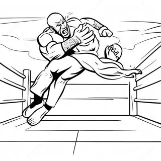 Wwe Wrestler Jumping On Opponent Coloring Page 111139-47562