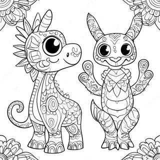 Colorful Alebrijes Fantasy Creatures Coloring Page 111165-47581