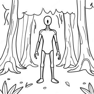 Creepy Enderman In The Forest Coloring Page 111269-47662