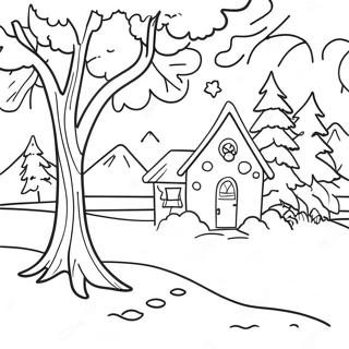 Colorful January Scene Coloring Page 111475-47822