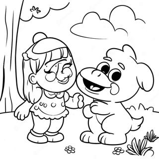 Elmo And Abby Playing In The Park Coloring Page 111526-47861