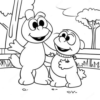 Elmo And Abby Playing In The Park Coloring Page 111526-47862