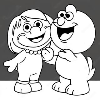 Elmo And Abby Singing Together Coloring Page 111527-47868