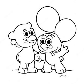 Elmo And Abby With Colorful Balloons Coloring Page 111528-47871