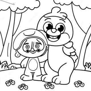 Elmo And Abby In A Magical Forest Coloring Page 111529-47874