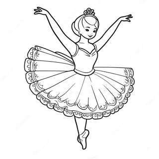 Graceful Ballerina Dancing Coloring Page 11165-545