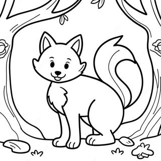 Elegant Nine Tailed Fox In A Forest Coloring Page 111835-48112