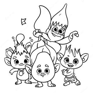 Colorful Viva Trolls Party Coloring Page 111912-48173