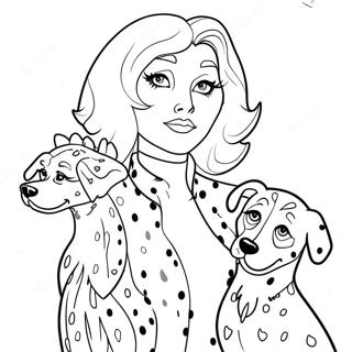 Cruella With Dalmatians Coloring Page 112013-48246