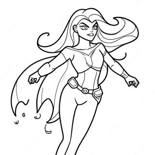 Starfire In Action Coloring Page 112142-48343