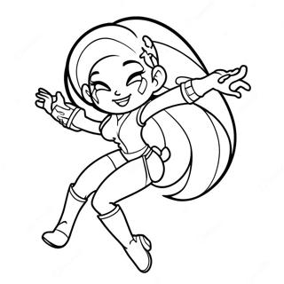 Starfire In Action Coloring Page 112142-48344