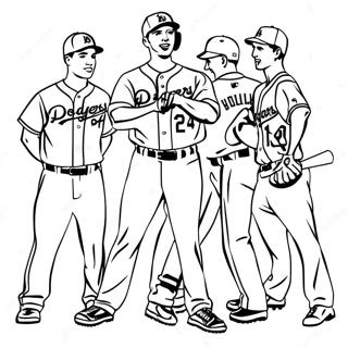 Dodgers Players In Action Coloring Page 112168 48368