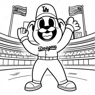 Dodgers Mascot Dancing Coloring Page 112169 48369