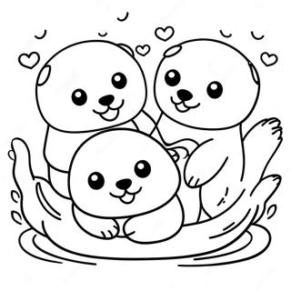 Playful Sea Otter Family Coloring Page 112218-48408