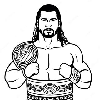 Roman Reigns With Championship Belt Coloring Page 112472 48606