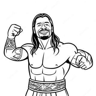 Roman Reigns Celebrating Victory Coloring Page 112474 48616