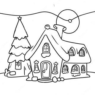 Cozy Christmas Village Coloring Page 112497-48624