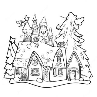 Whimsical Christmas Village Coloring Page 112500-48634