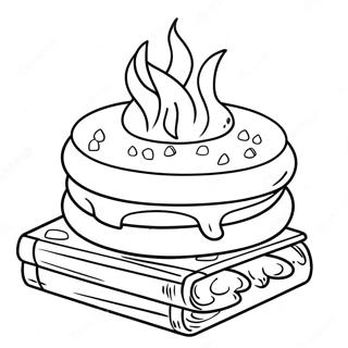 Campfire S'mores Coloring Page | Coloring-Pages.com