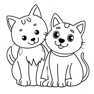 Dog And Cat Coloring Pages