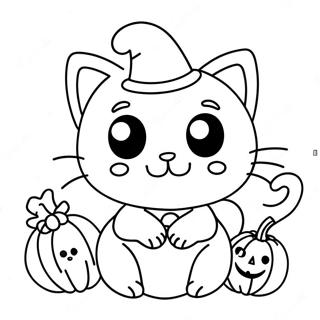 Halloween Kitty Coloring Page 112726-48797